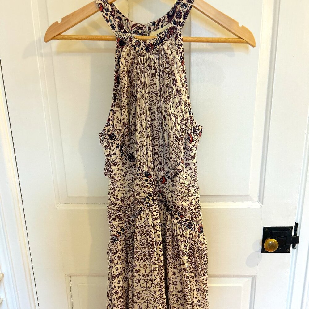 L'agence Floral Sleeveless Silk Dress